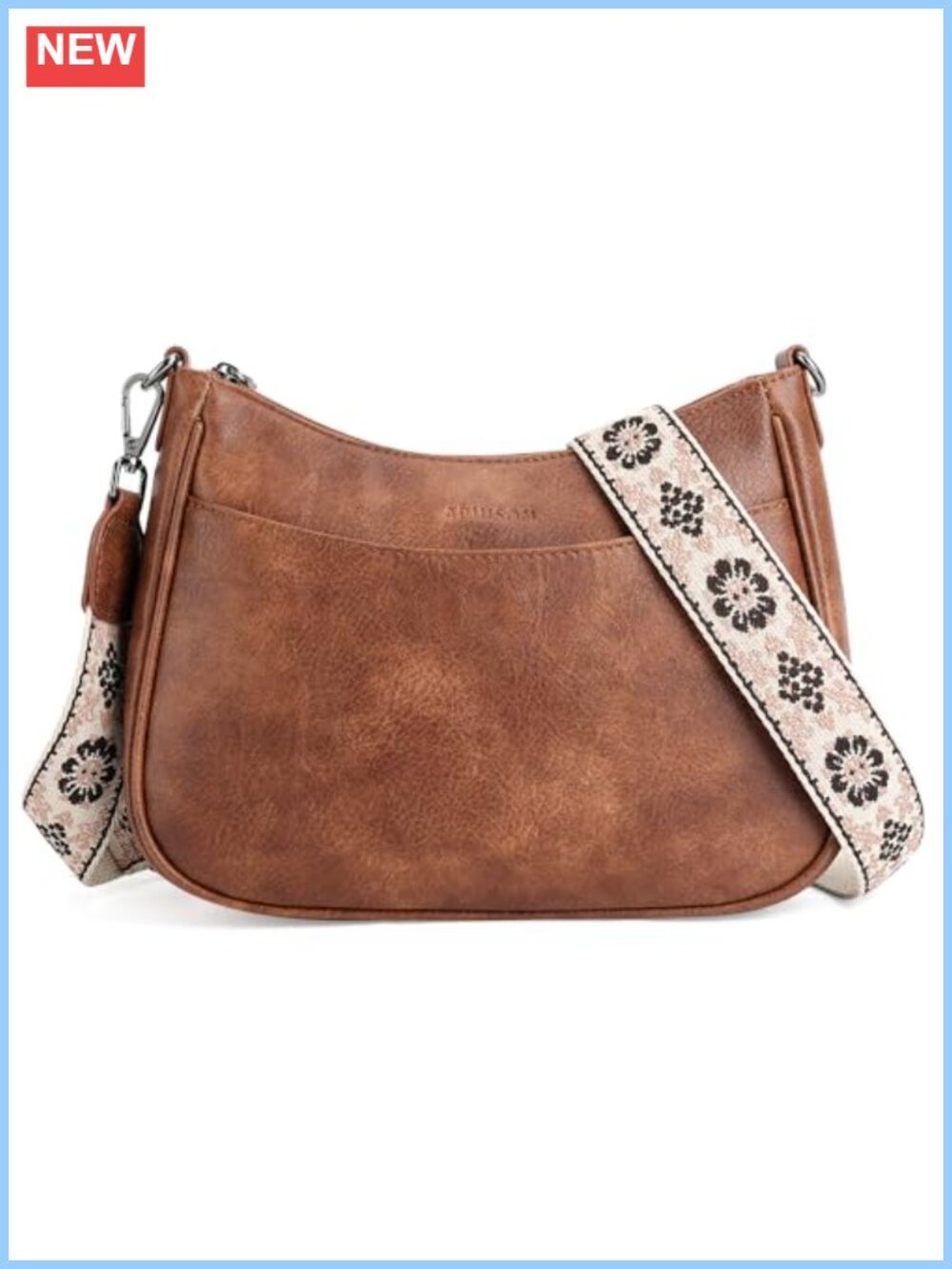 Vegan Leather Crossbody Purse Adjustable Strap Shoulder Handbag